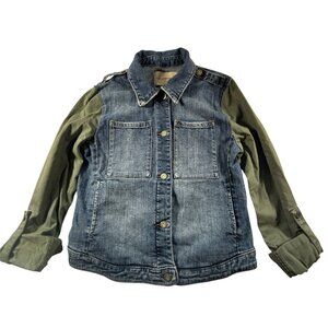 Anthropologie Pilcro Letterpress Women's Sm Denim Jean Jacket Tie Back Blue Wash